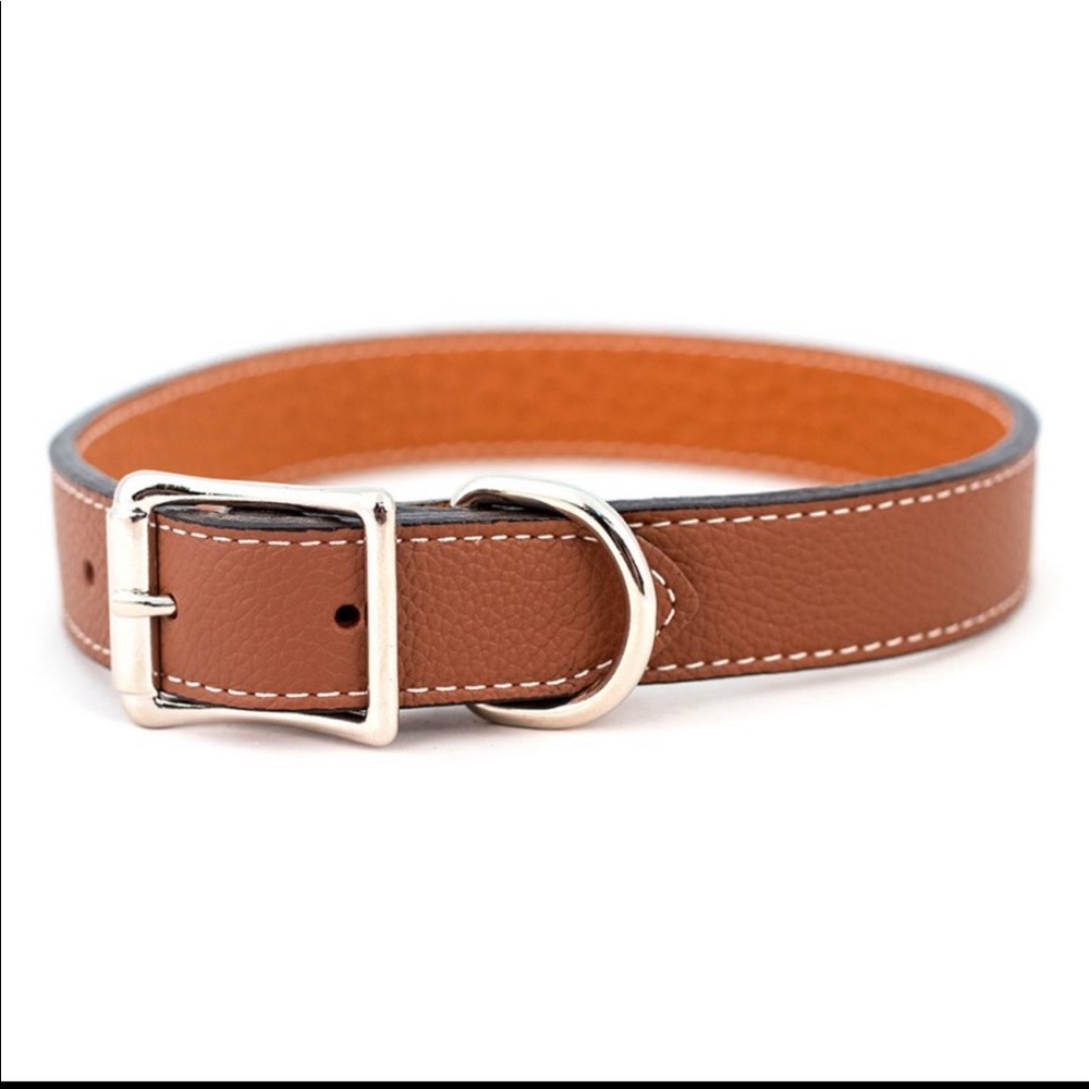 Auburn Leathercrafters - Tuscan Brown Leather Collar 16” x 3/4”